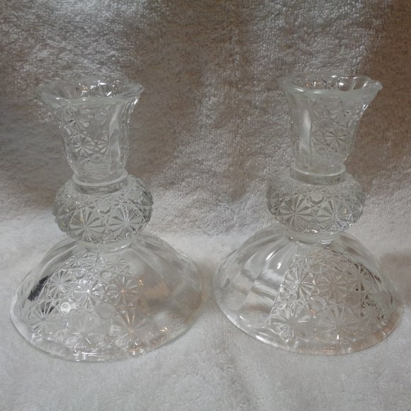 ** 2 Vintage Candle Holders 4 1/2"High